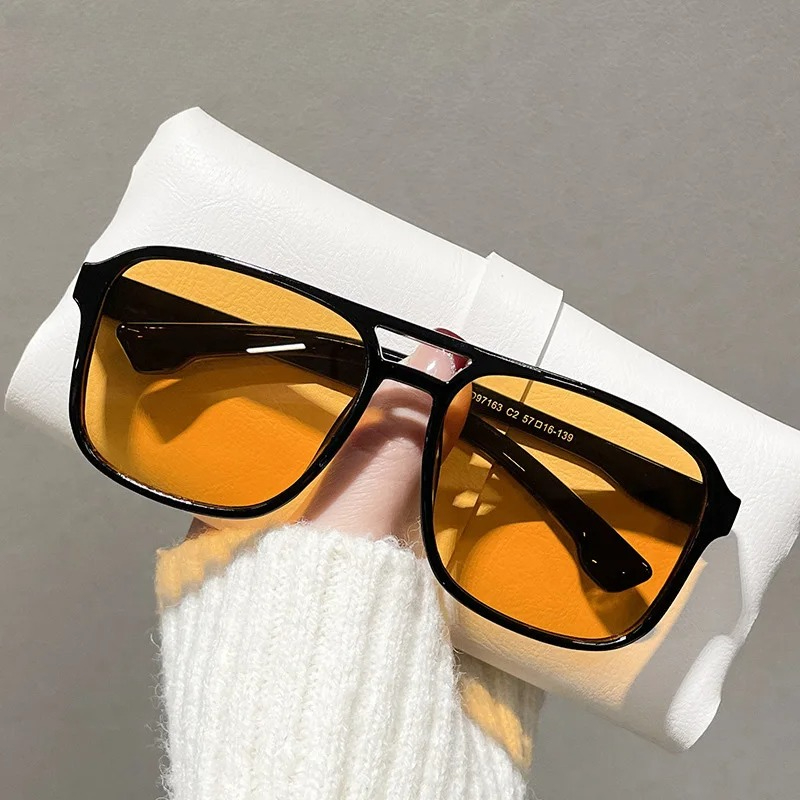 Women'S Fashion Eyeglasses - Square Double Bridges Sunglasses Women Retro