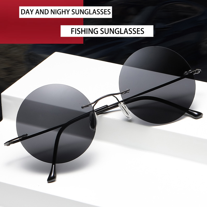 Women'S Fashion Eyeglasses - BOYSEEN Ultra light polarized circular frameless