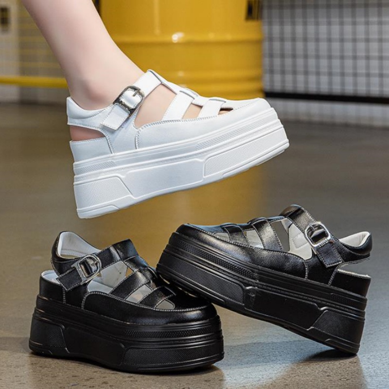 8.5cm Hollow Full Cow Genuine  - Sneakers Fashion Women review and price