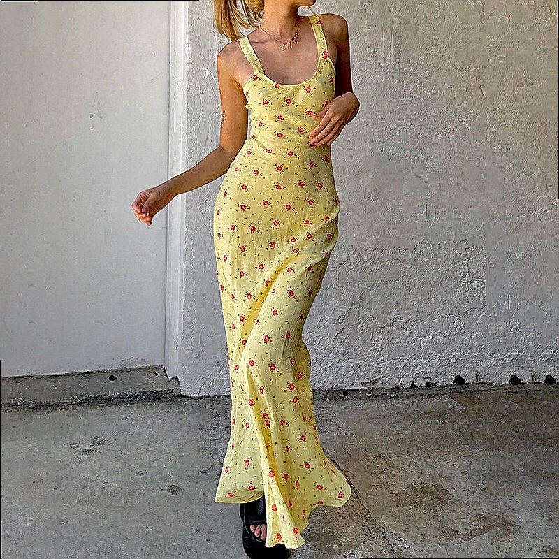 French Floral Print Long Maxi  - Maxi Dress Boho review and price