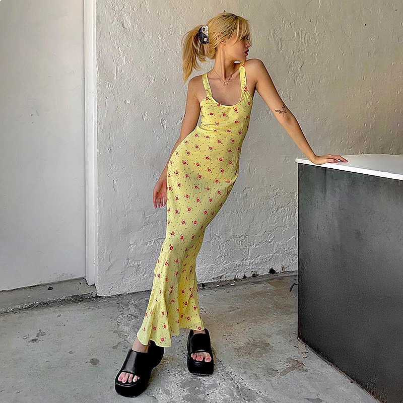 French Floral Print Long Maxi  - Maxi Dress Boho review and price