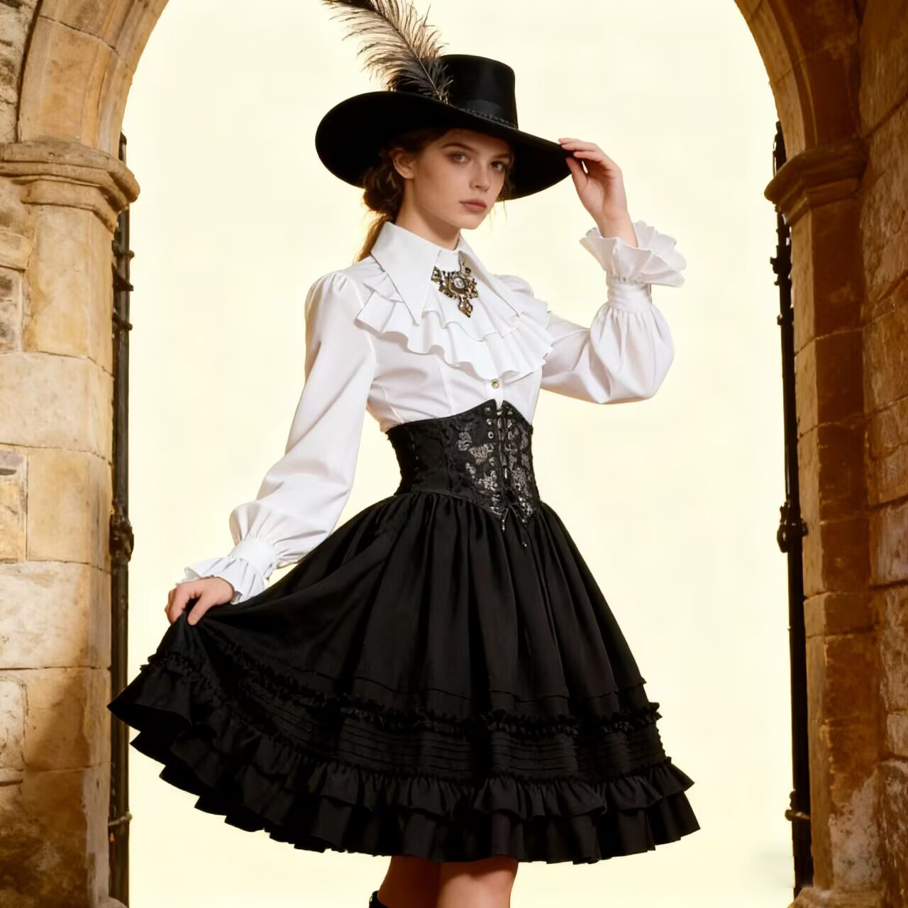 Women Medieval steampunk Layer - Corset Top Boned review and price