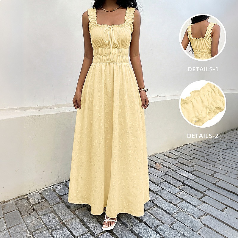 Summer Sleeveless Square Neck  - Maxi Dress Boho review and price