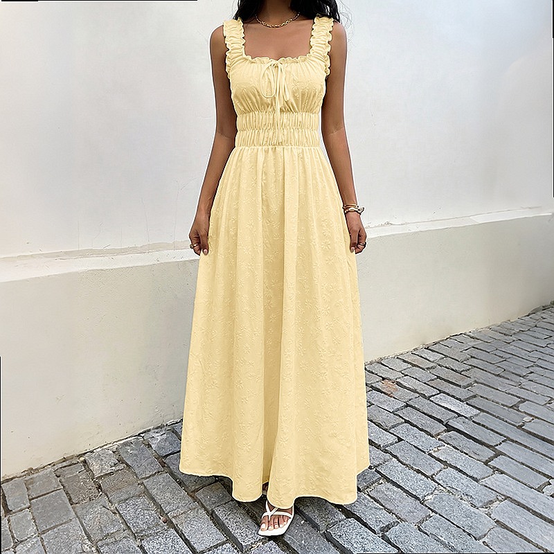 Summer Sleeveless Square Neck  - Maxi Dress Boho review and price