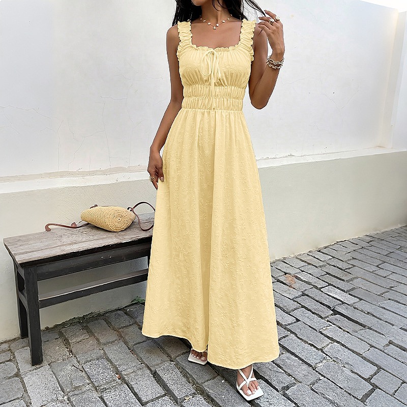 Summer Sleeveless Square Neck  - Maxi Dress Boho review and price