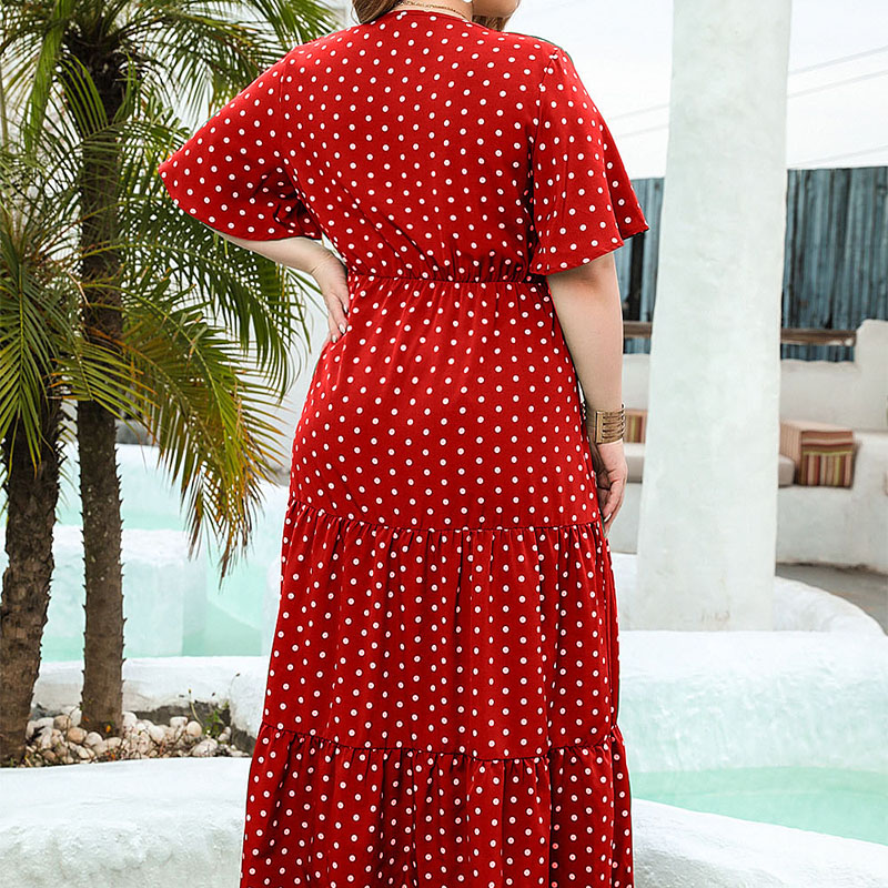 Boho Dot Printed V-Neck Women' - Maxi Dress Boho review and price