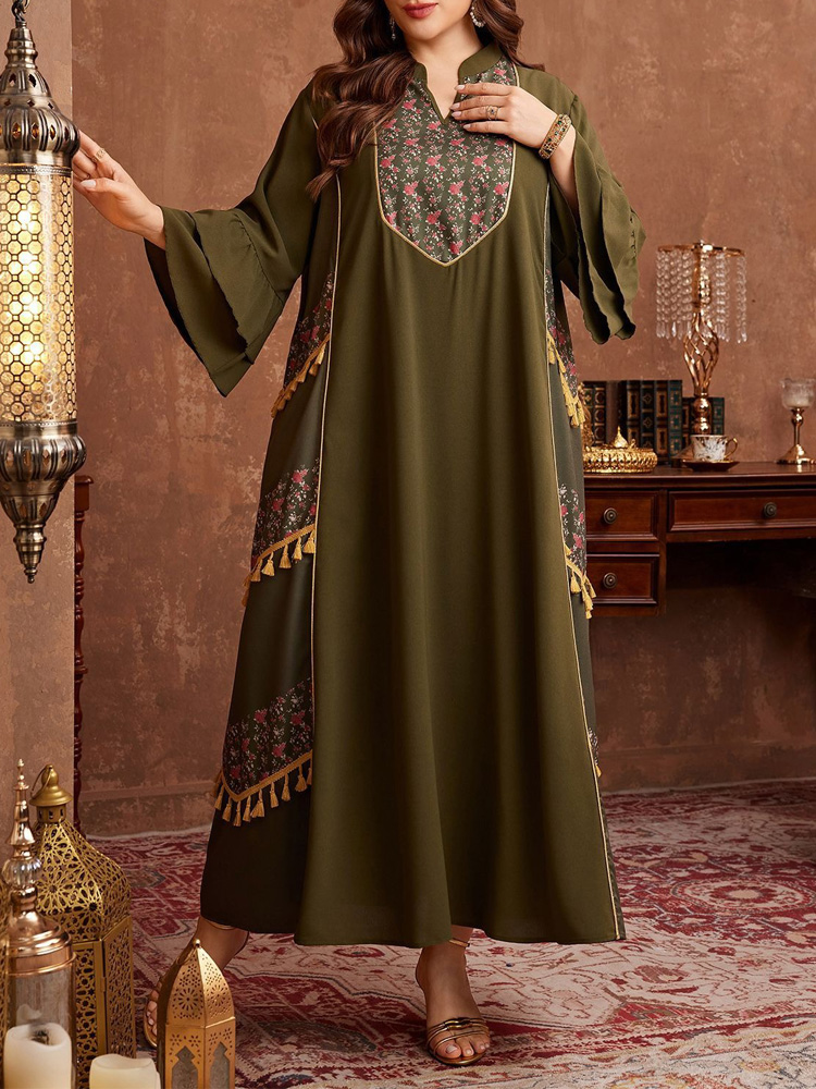 GIBSIE Plus Size Ethnic Style  - Maxi Dress Boho review and price